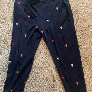 Lou and Grey/Loft embroidered heart sweatpants